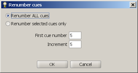 renumber cues dialog